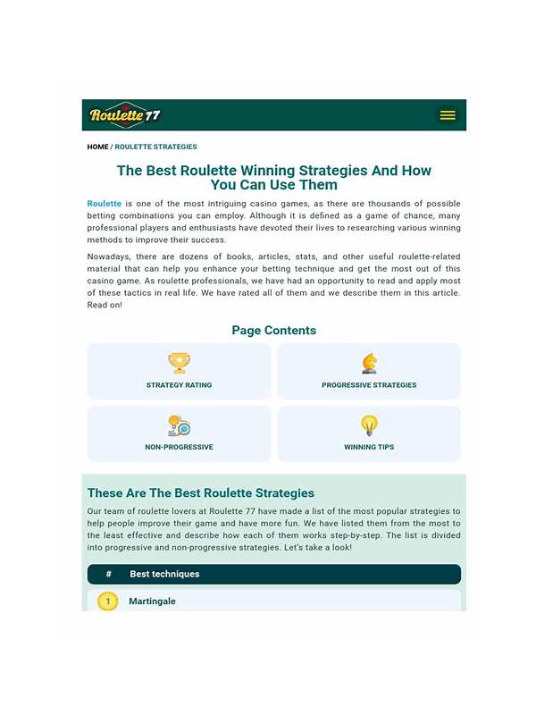 The Ultimate Guide to the Best Roulette Winning Strategy Pdf