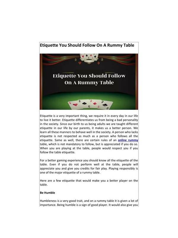 Rummy Chat Etiquette: Keep Table Communication Useful