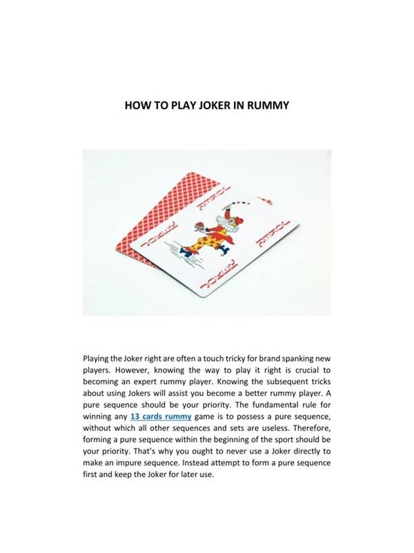 Rummy FAQ: Can a Joker Hide a Weak Structure?