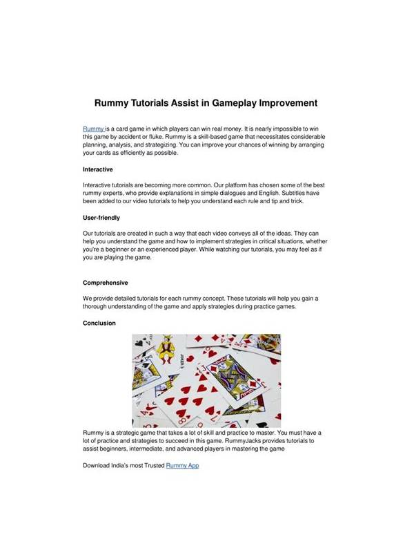 Rummy FAQ: What Is a False Improvement?