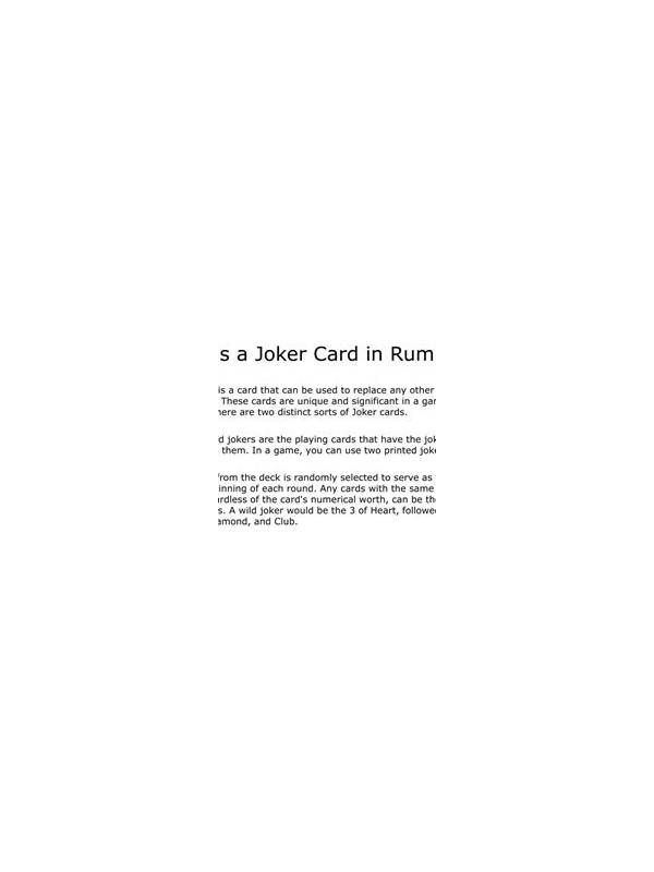Rummy FAQ: When Should a Joker Replace a Natural Card?