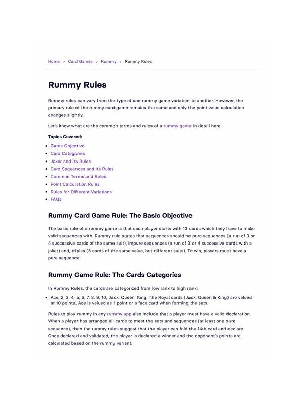 Rummy Rule Variations: Confirm Details Before You Play