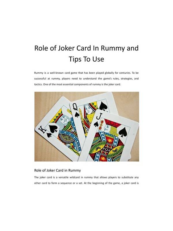 Rummy Tips: Compare a Card by Its Role, Not Its Rank